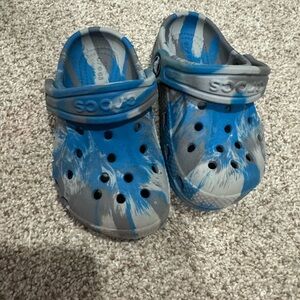 CROCS Kids Blue and Gray Water Shoes